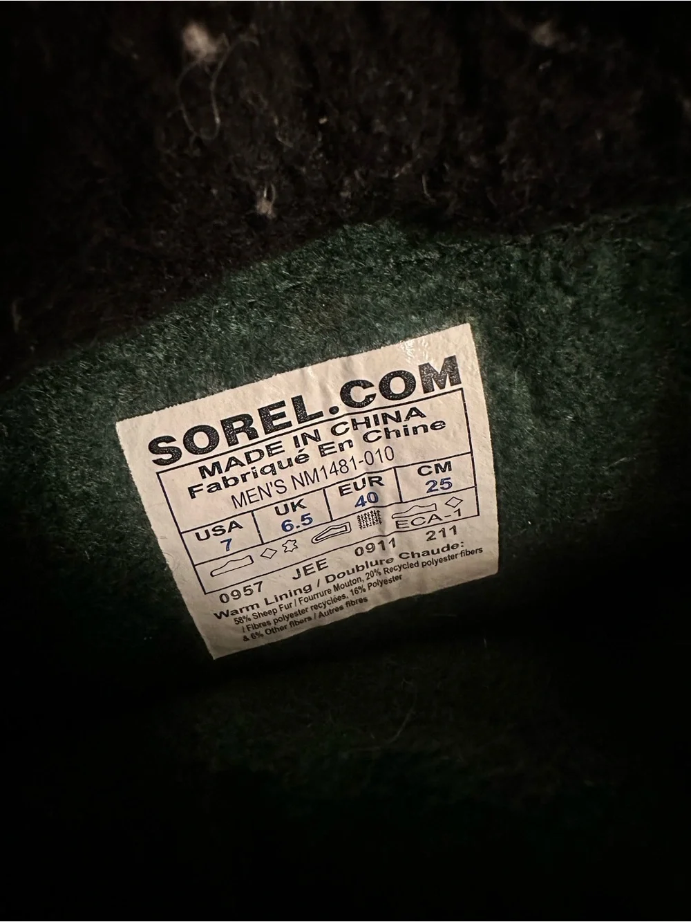 Sorel Caribou Men's Winter Boot, Size 7